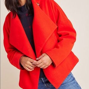 Anthropologie Red Asymmetrical Jacket